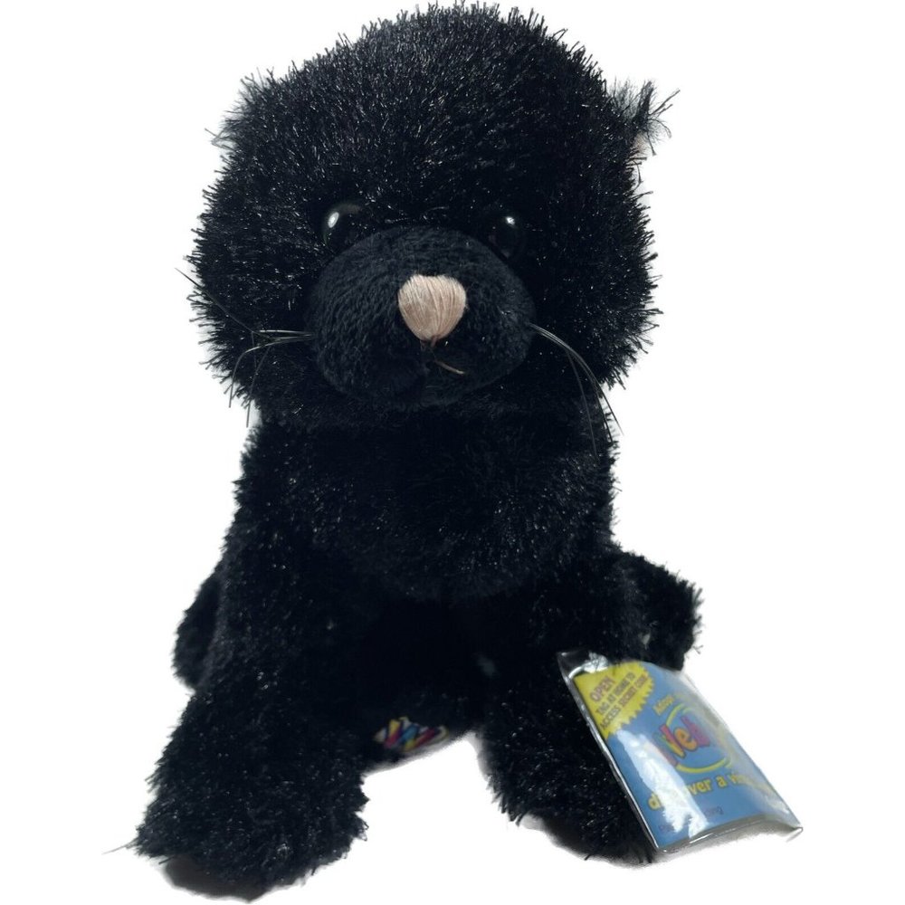 GANZ Retired Webkinz Black Cat HM135 New- with UNUSED Code Stuffed Animal Plush